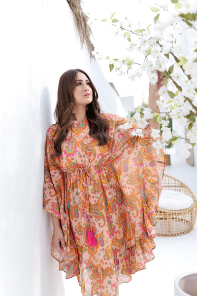 FOREVER ON HOLIDAY KAFTAN - CORAL