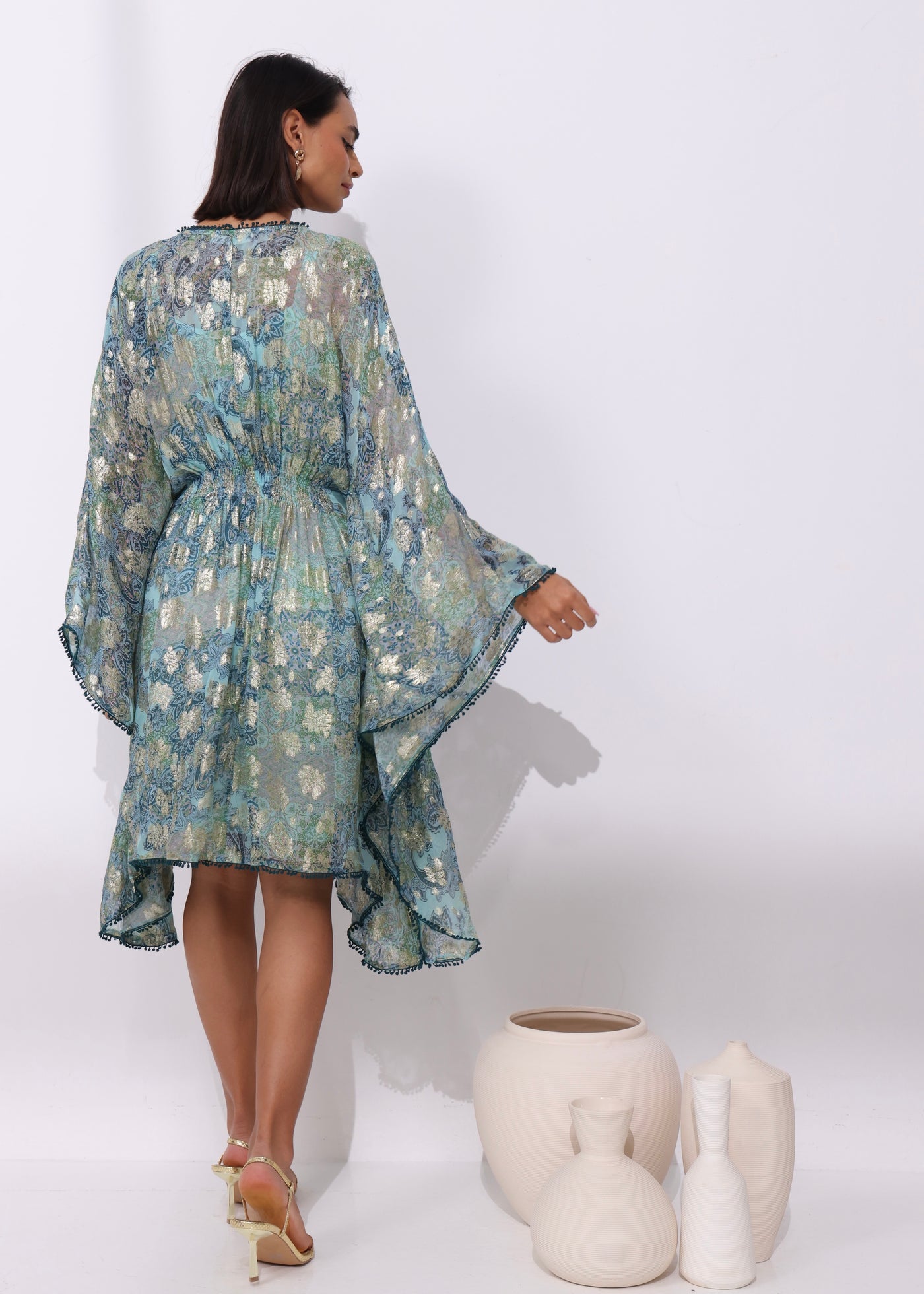 MIRAGE KAFTAN DRESS - TEAL