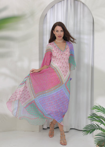 ZURI MAXI DRESS - TROPICAL ROSE