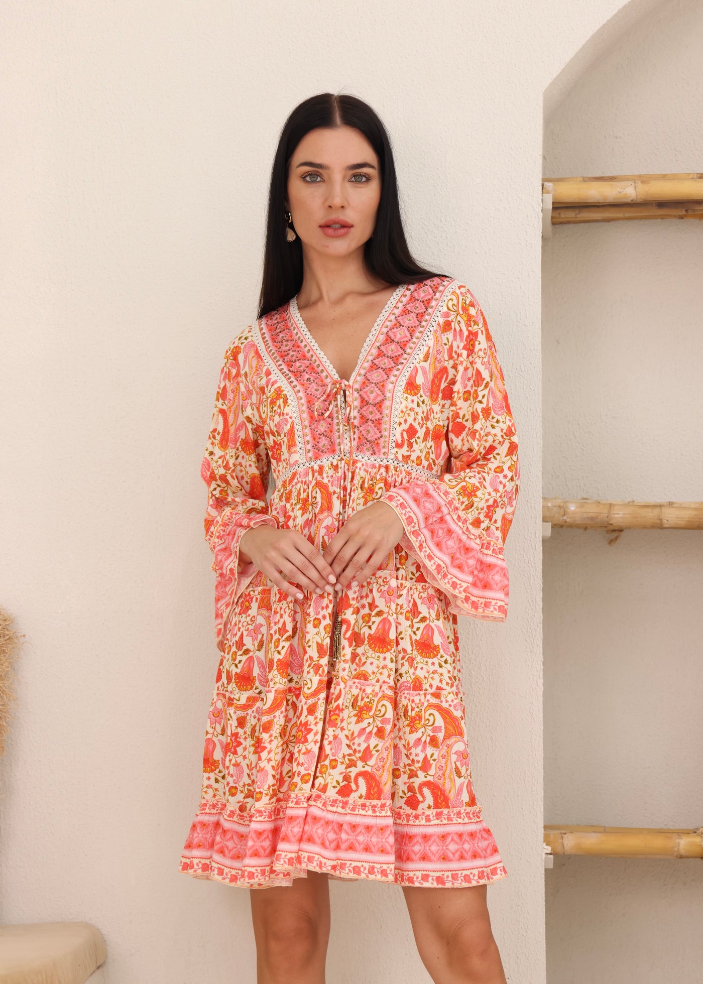 ISLA SMOCK DRESS - PINK