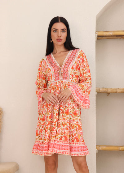 ISLA SMOCK DRESS - PINK