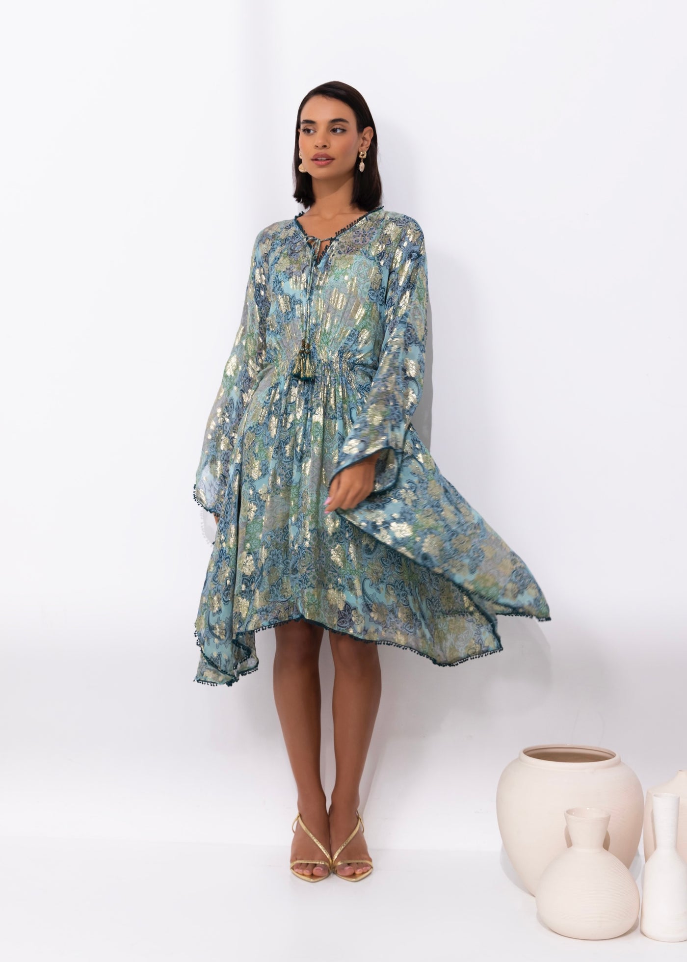 MIRAGE KAFTAN DRESS - TEAL