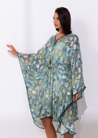 MIRAGE KAFTAN DRESS - TEAL