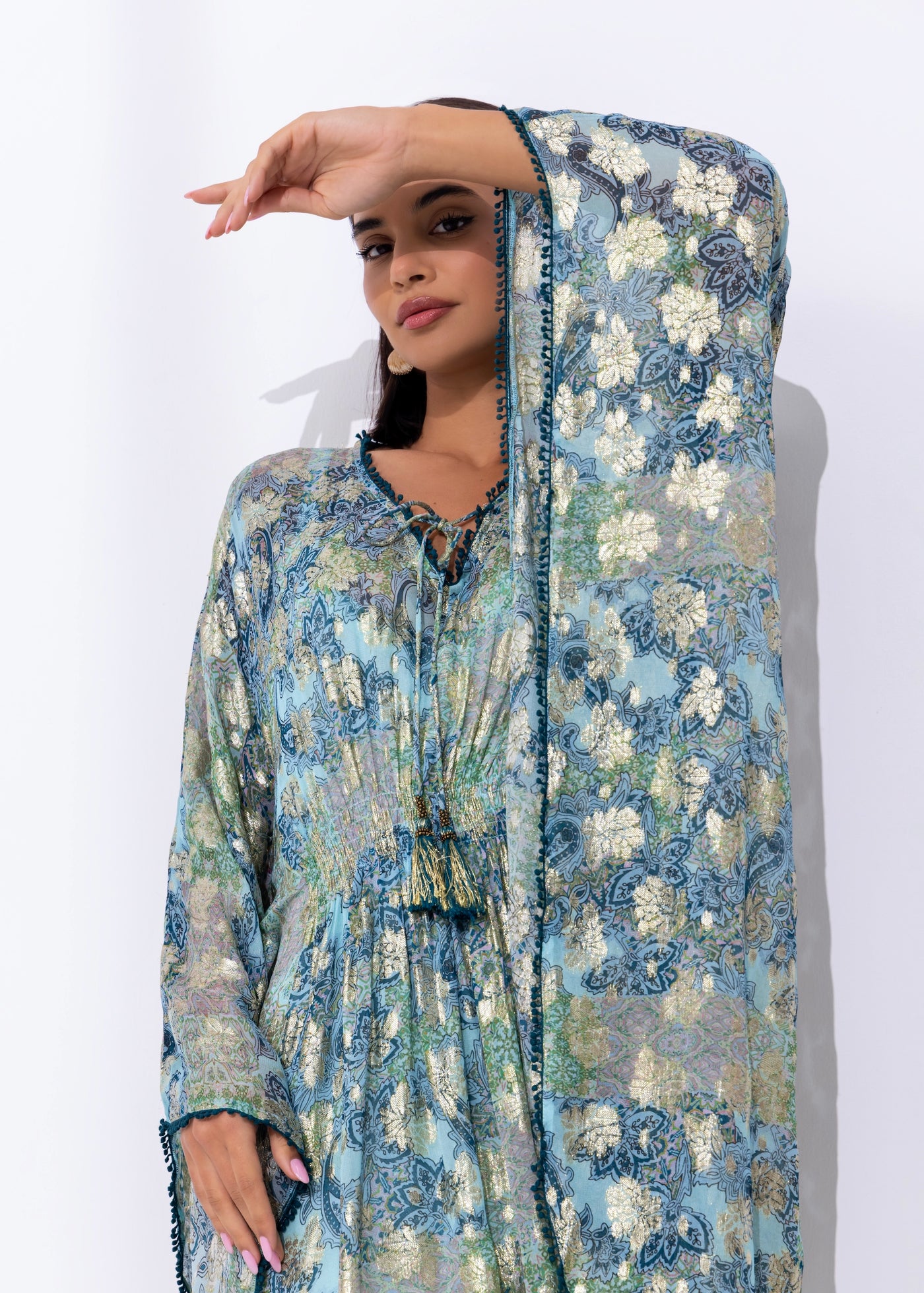 MIRAGE KAFTAN DRESS - TEAL