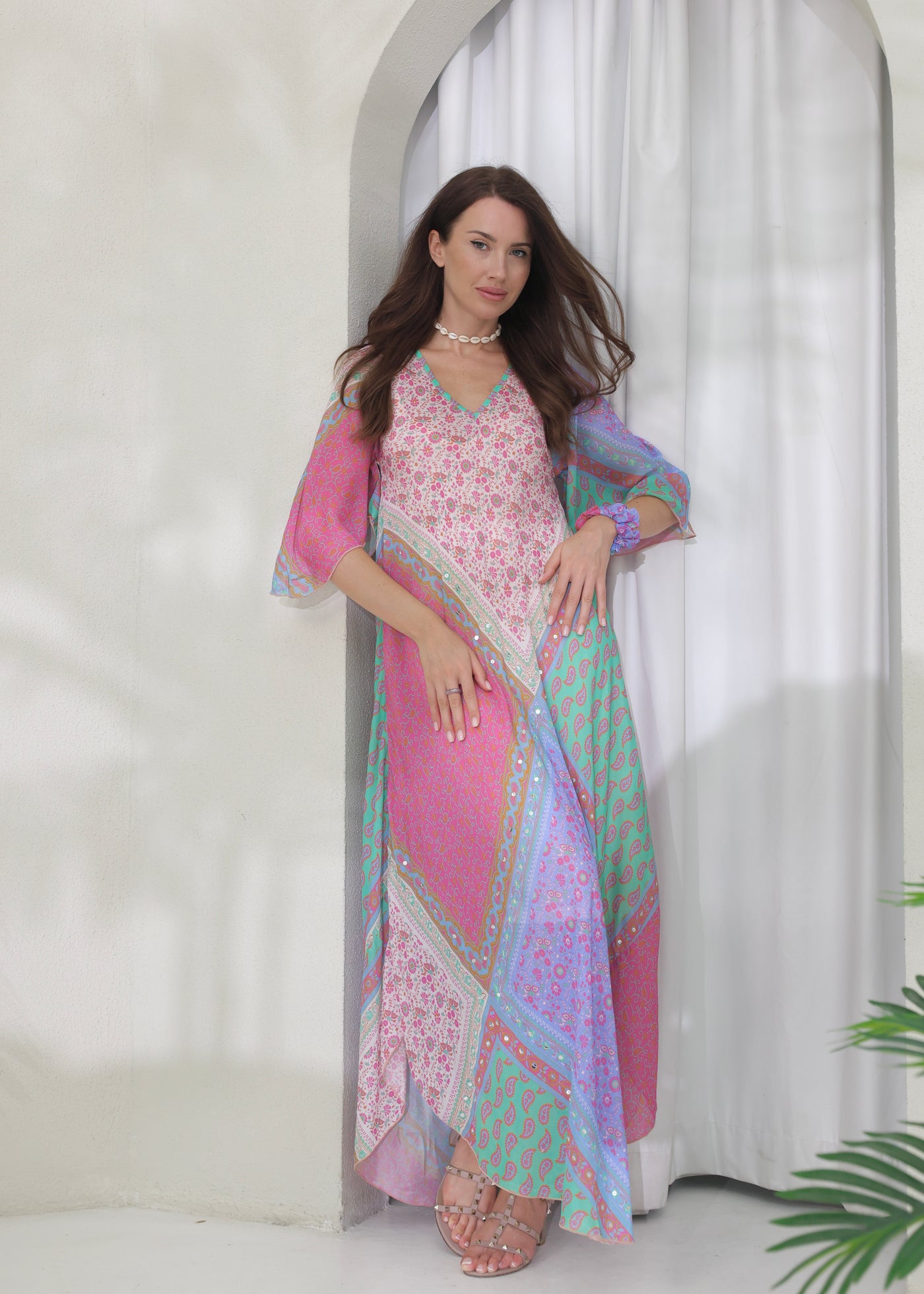ZURI MAXI DRESS - TROPICAL ROSE