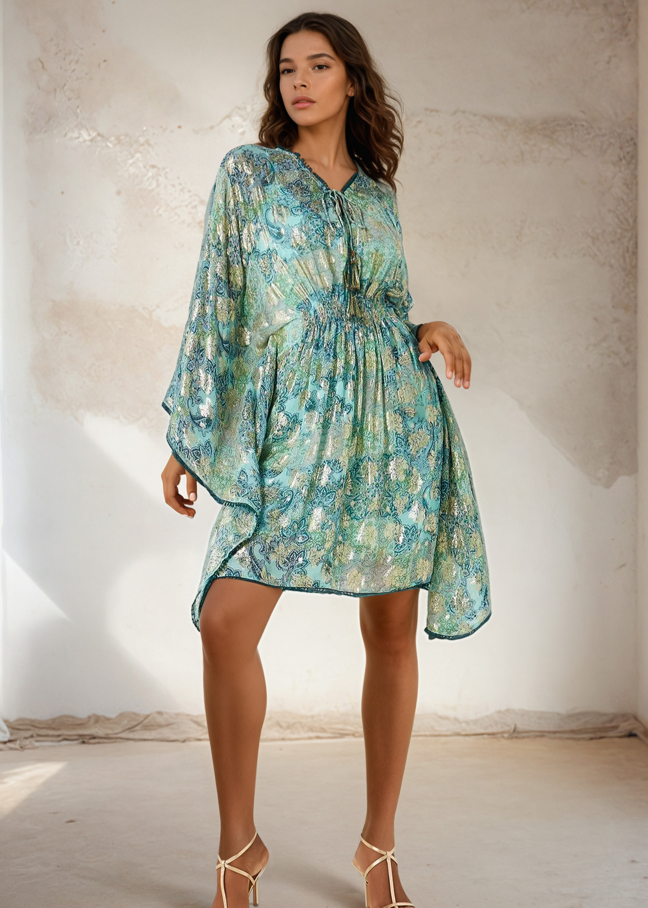 MIRAGE KAFTAN DRESS - TEAL